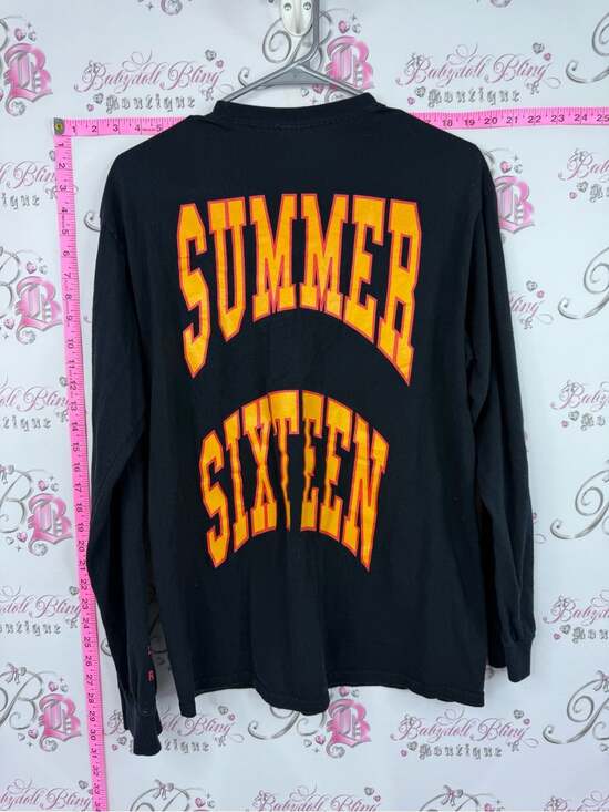 Gildan Other - Gildan Black Long-Sleeve Tee with Yellow-Orange "REVENGE" Graphic